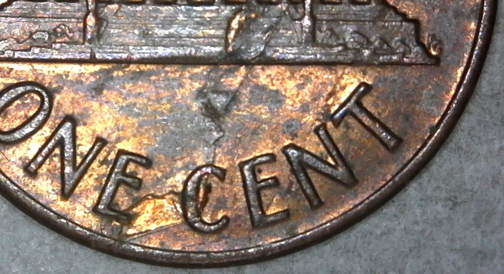 1972-P-Lincoln-Memorial-Cent-With-Monstrous-Lamination-Found-CRH!